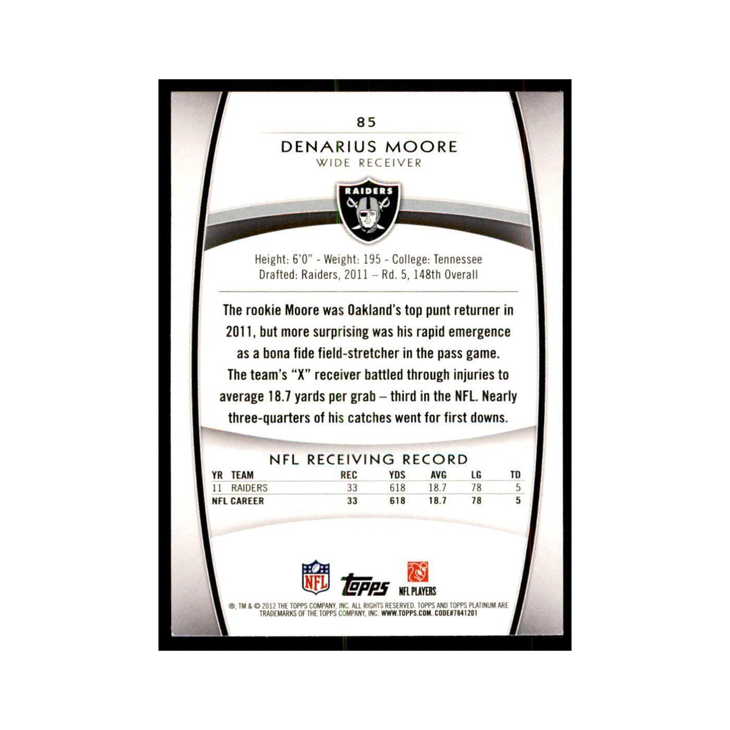 2012 Topps Platinum Denarius Moore Football Cards #85