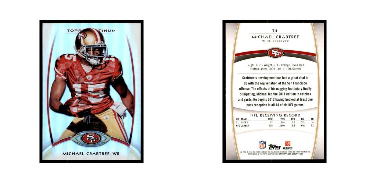 2012 Topps Platinum Michael Crabtree Football Cards #74