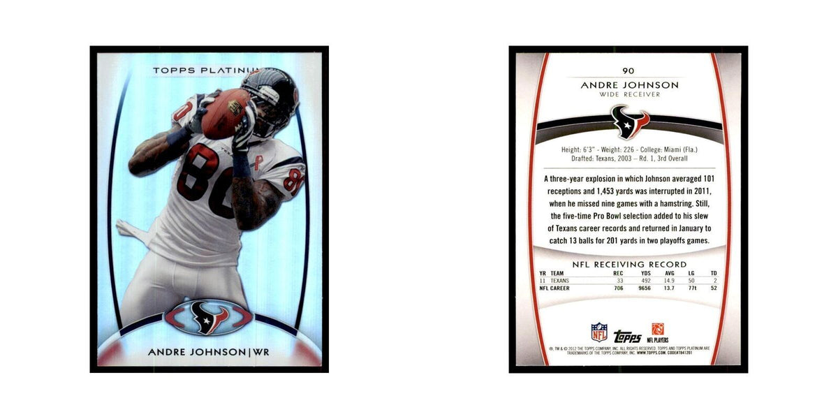 2012 Topps Platinum Andre Johnson Football Cards #90
