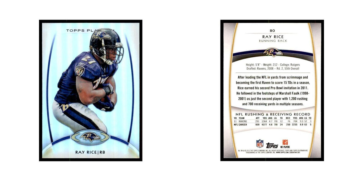 2012 Topps Platinum Ray Rice Football Cards #80