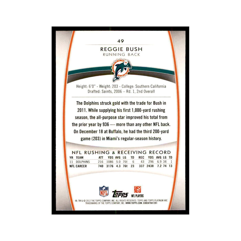 2012 Topps Platinum Reggie Bush Football Cards #49