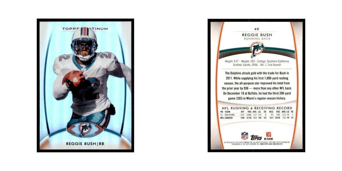 2012 Topps Platinum Reggie Bush Football Cards #49