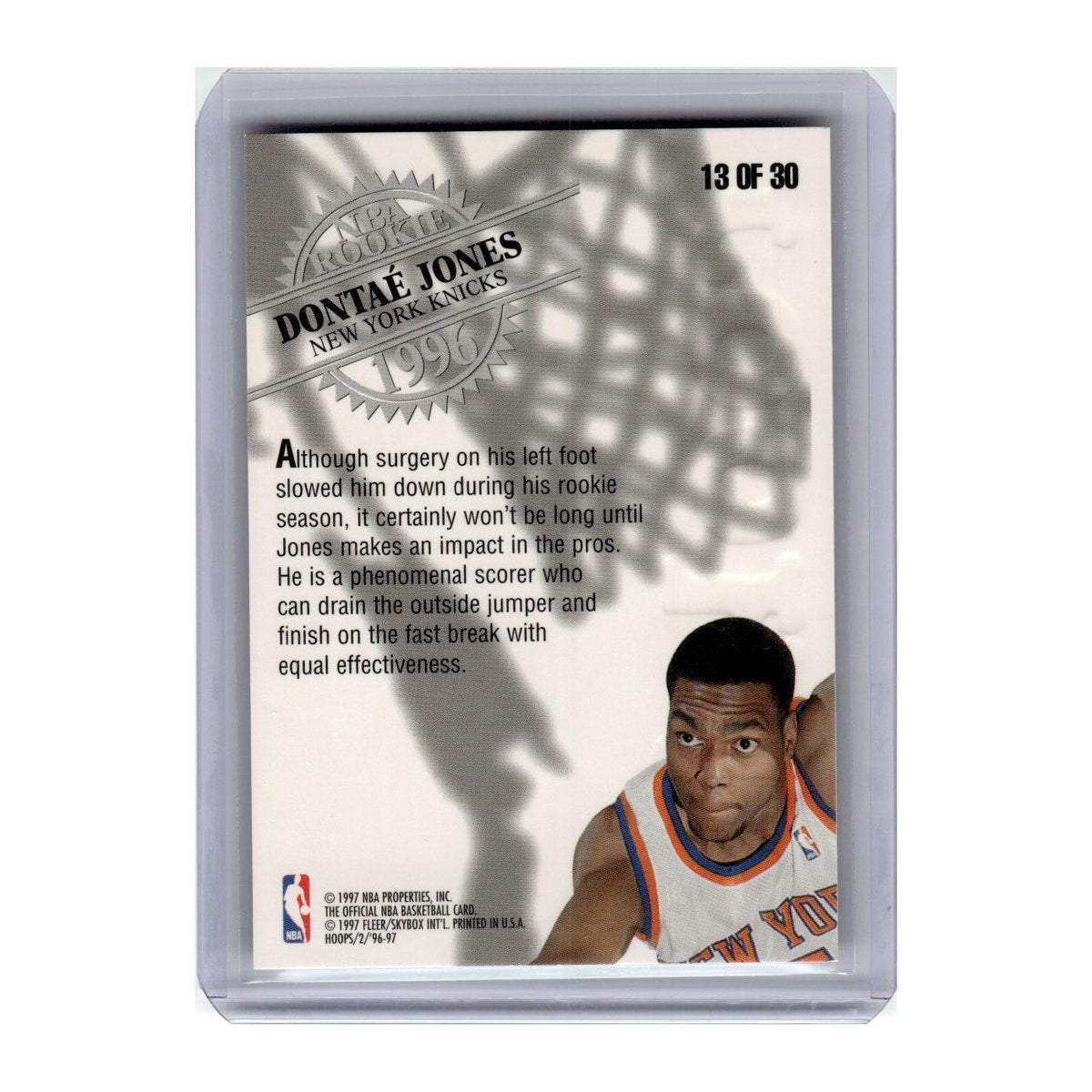 1996 Hoops Rookies Dontae' Jones Knicks #13