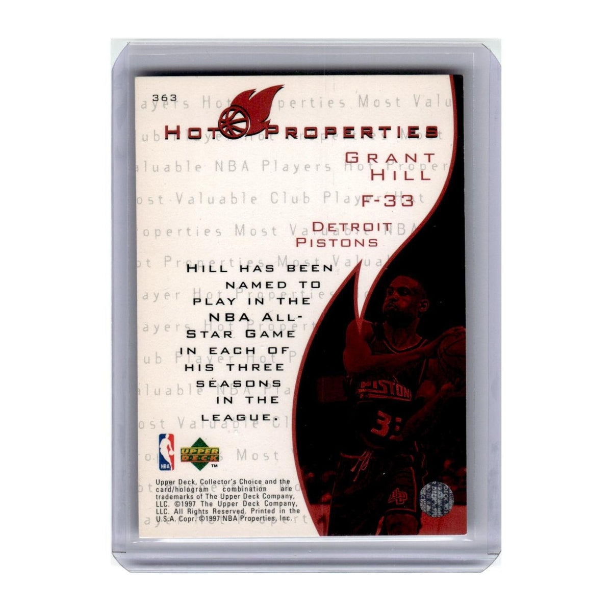 1997 Collector's Choice Grant Hill Pistons #363