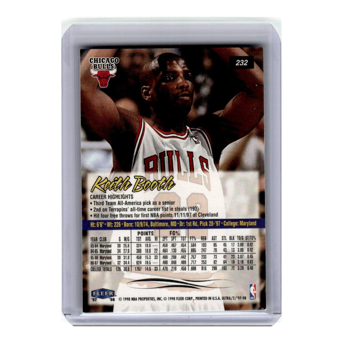 1997 Fleer Ultra Keith Booth Bulls #232