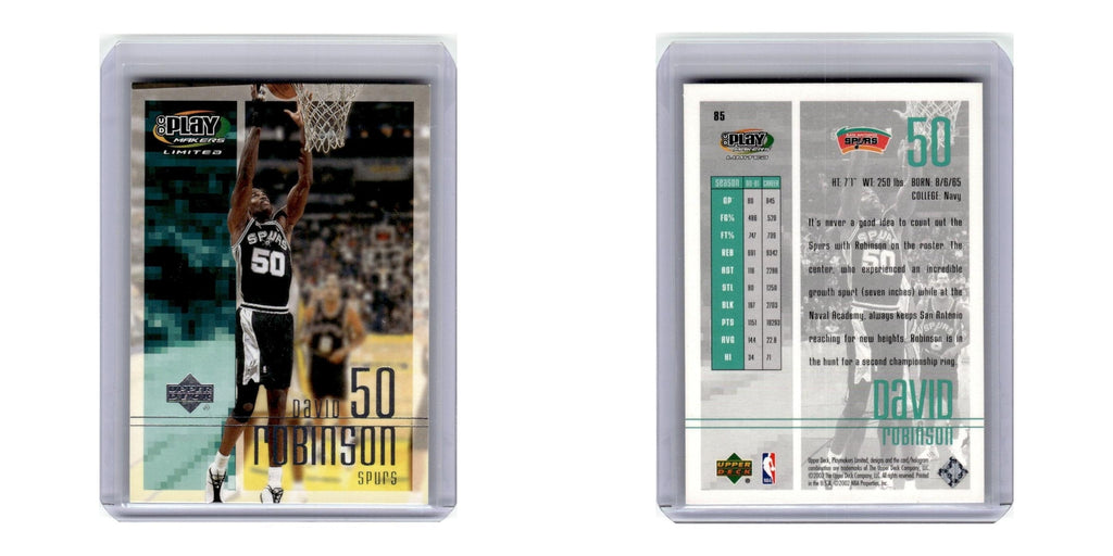 2002 Upper Deck UD Play Makers Limited David Robinson Spurs #85