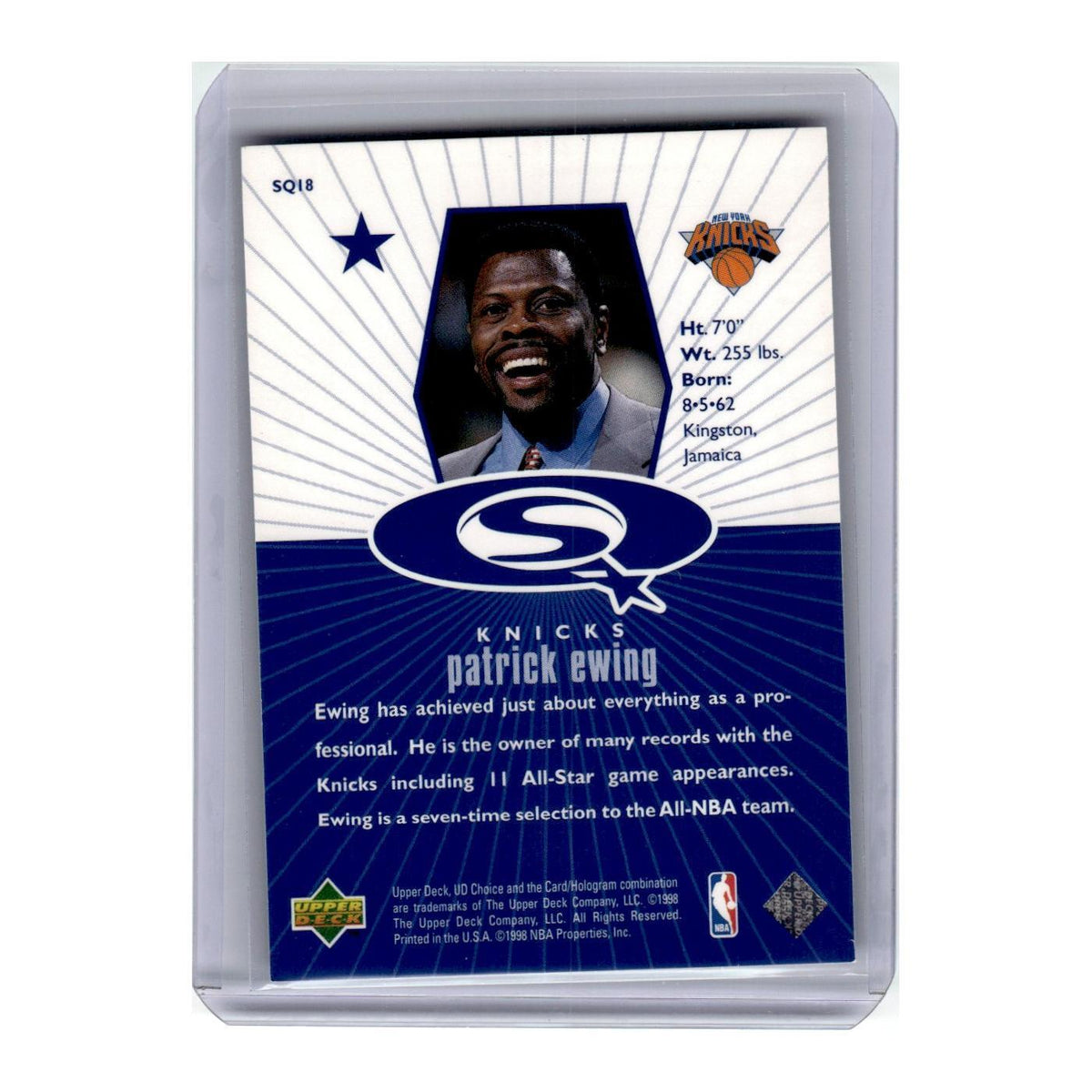 1998 UD Choice StarQuest Patrick Ewing Knicks #SQ18