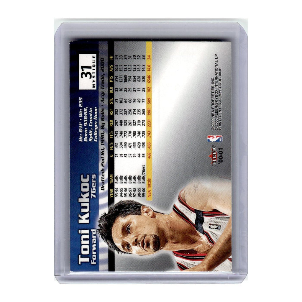 2000 Fleer Mystique Toni Kukoc 76ers #31