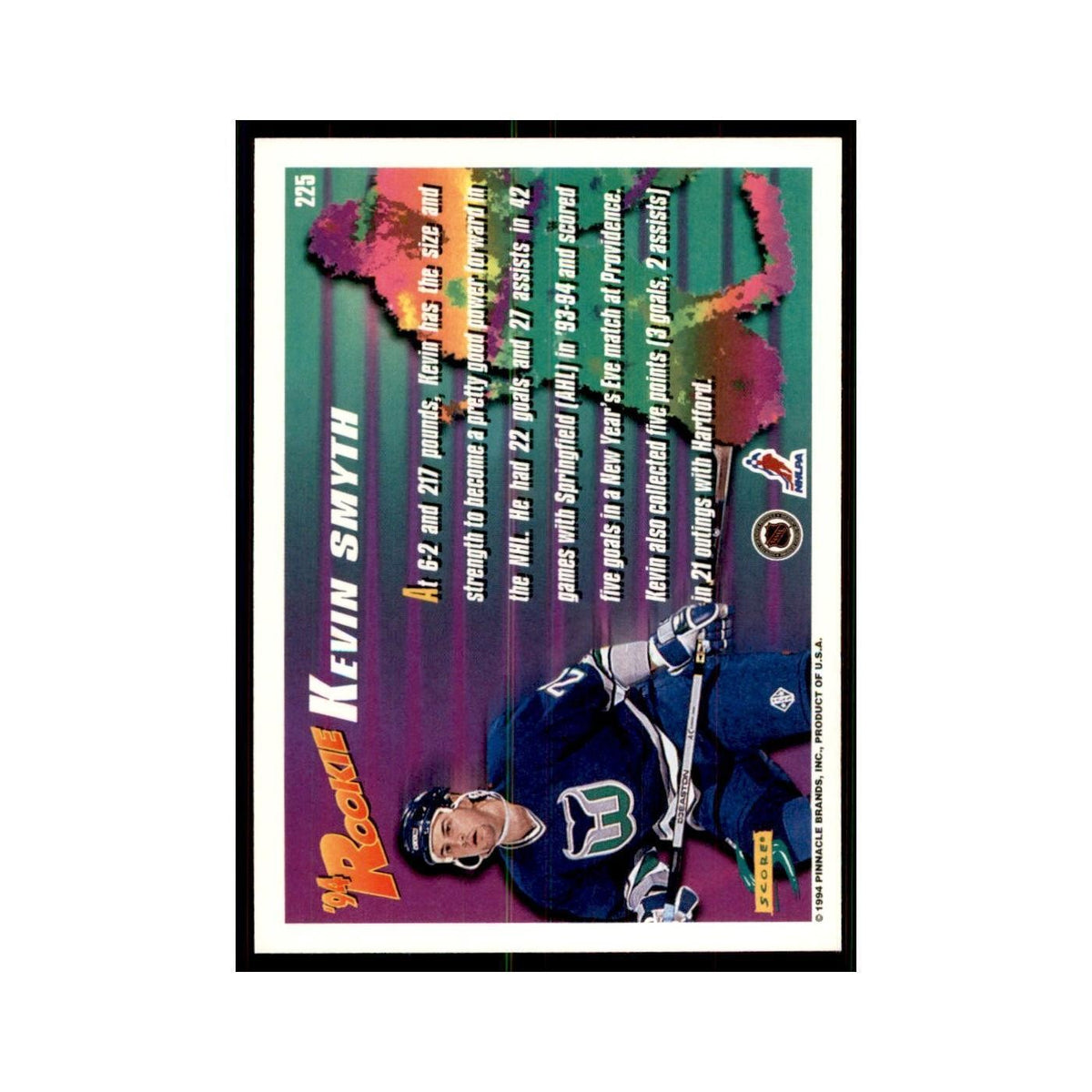 Kevin Smyth 1994 Score #225 Hockey Cards Hockey Card NM