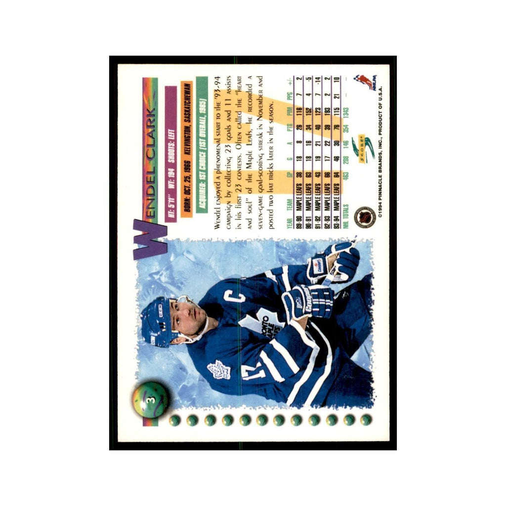 Wendel Clark 1994 Score #3 Hockey Cards Hockey Card NM