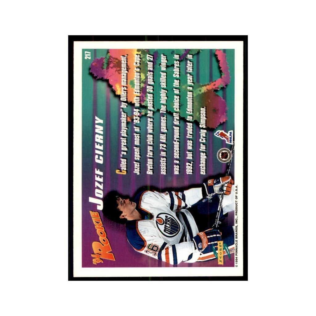 Jozef Cierny Rookie 1994 Score #217 Hockey Cards Hockey Card NM
