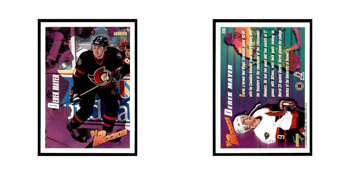 Derek Mayer 1994 Score #223 Hockey Cards Hockey Card NM