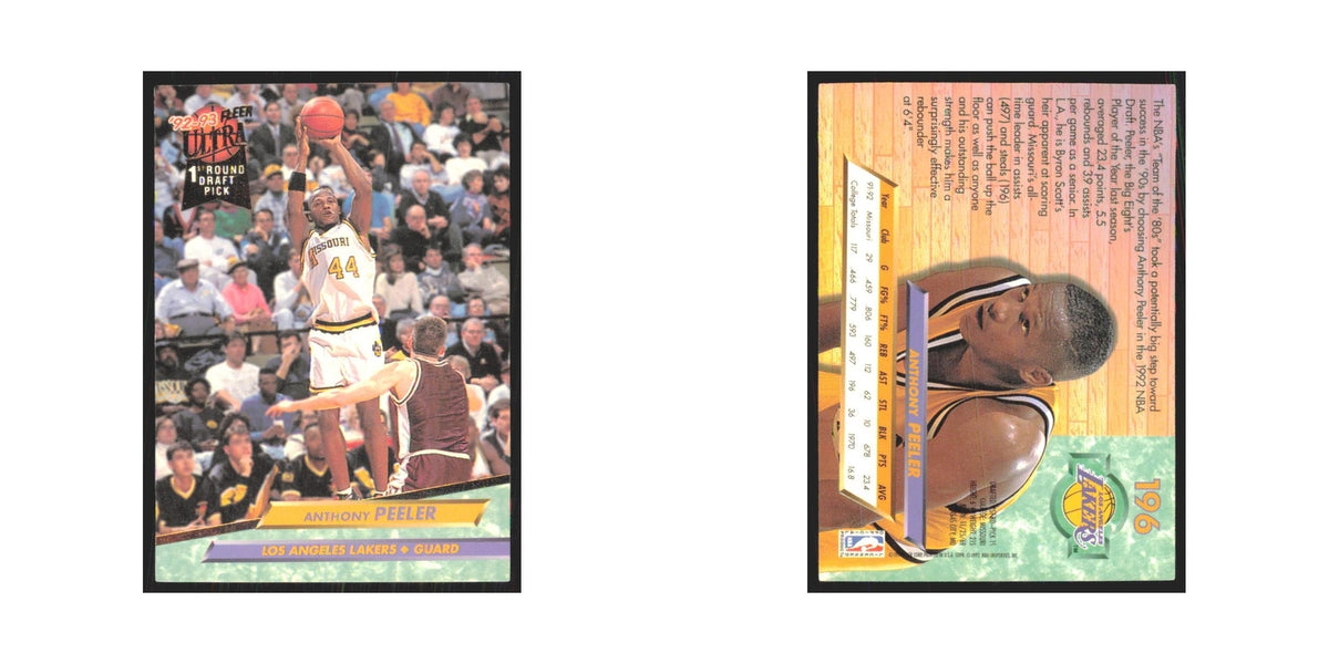 Anthony Peeler 1992 Fleer Ultra #196 Los Angeles Lakers Basketball Card NM