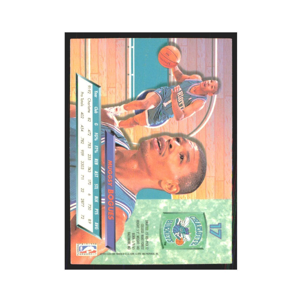 Muggsy Bogues 1992 Fleer Ultra #17 Charlotte Hornets Basketball Card NM