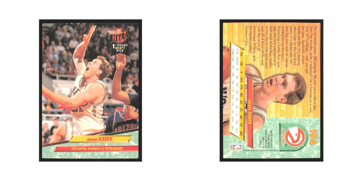 Adam Keefe 1992 Fleer Ultra #194 Atlanta Hawks Basketball Card NM