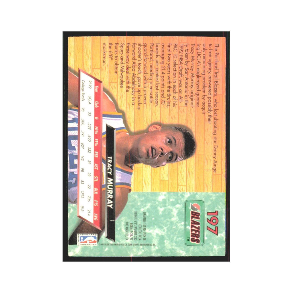 Tracy Murray 1992 Fleer Ultra #197 Portland Trail Blazers Basketball Card NM