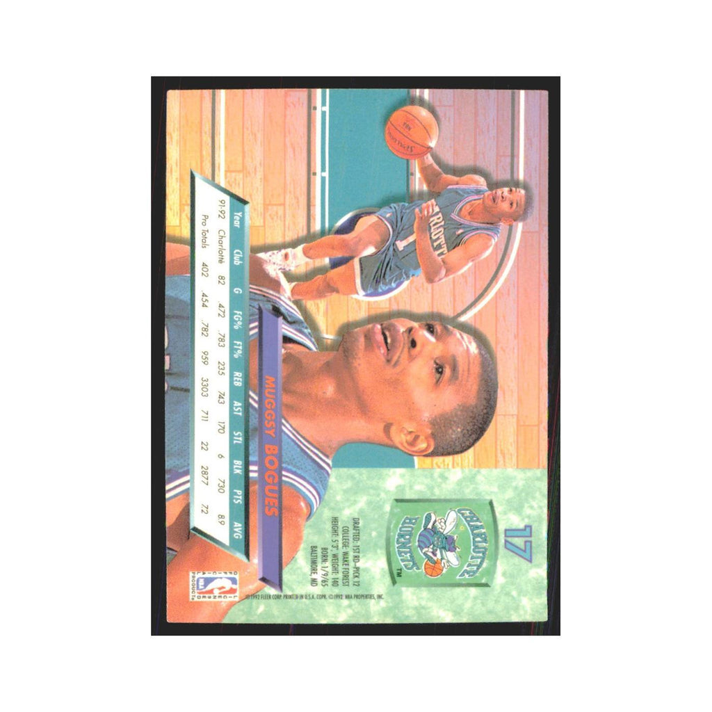 Muggsy Bogues 1992 Fleer Ultra #17 Charlotte Hornets Basketball Card NM