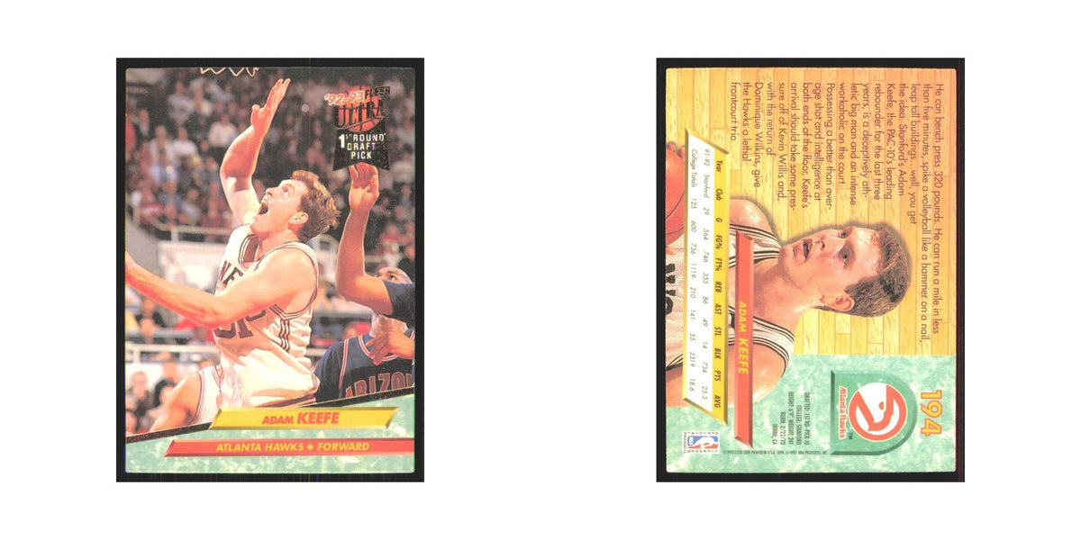 Adam Keefe 1992 Fleer Ultra #194 Atlanta Hawks Basketball Card NM