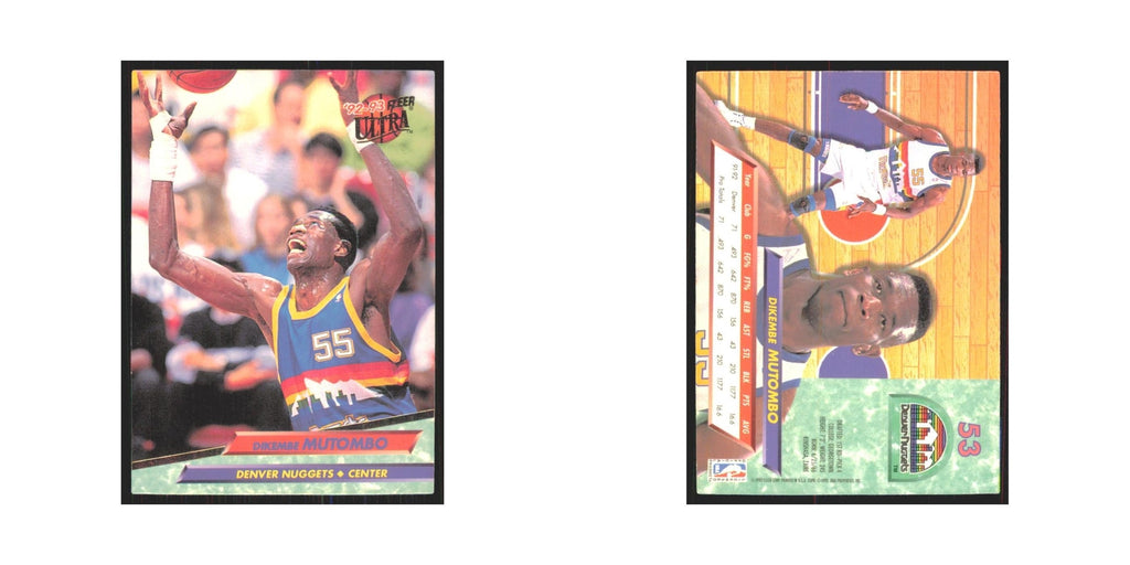 Dikembe Mutombo 1992 Fleer Ultra #53 Denver Nuggets Basketball Card NM