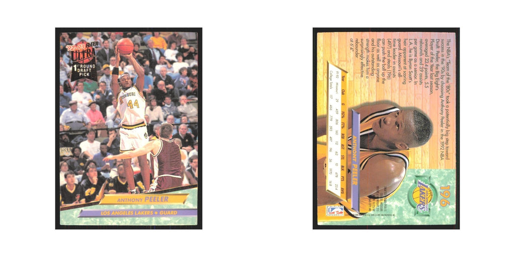 Anthony Peeler 1992 Fleer Ultra #196 Los Angeles Lakers Basketball Card NM