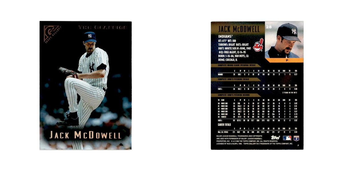 Jack McDowell 1996 Topps Gallery #28 Cleveland Indians Baseball Card NM