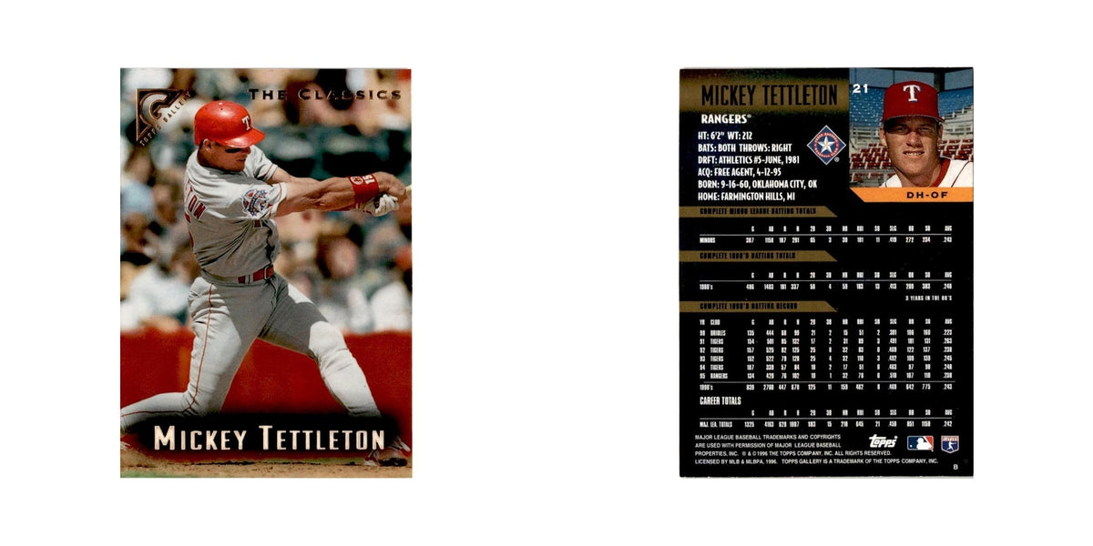 Mickey Tettleton 1996 Topps Gallery #21 Texas Rangers Baseball Card NM
