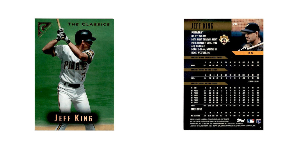 Jeff King 1996 Topps Gallery #20 Pittsburgh Pirates Baseball Card NM