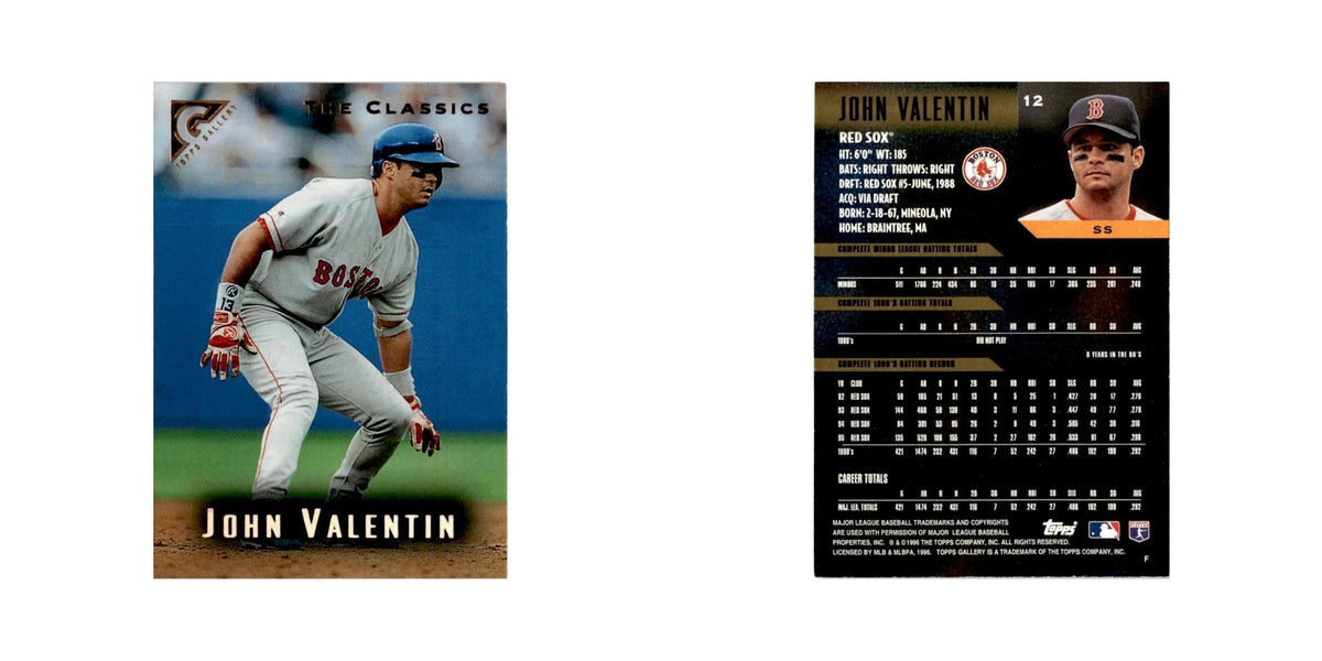 John Valentin 1996 Topps Gallery #12 Boston Red Sox Baseball Card NM