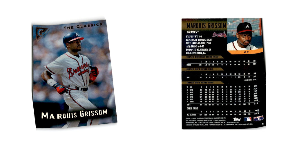 Marquis Grissom 1996 Topps Gallery #7 Atlanta Braves Baseball Card NM
