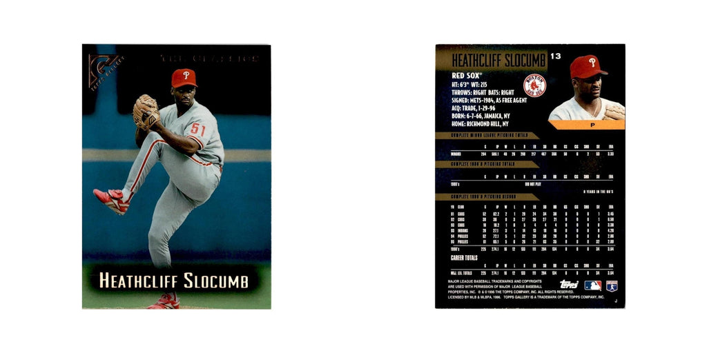 Heathcliff Slocumb 1996 Topps Gallery #13 Boston Red Sox Baseball Card NM