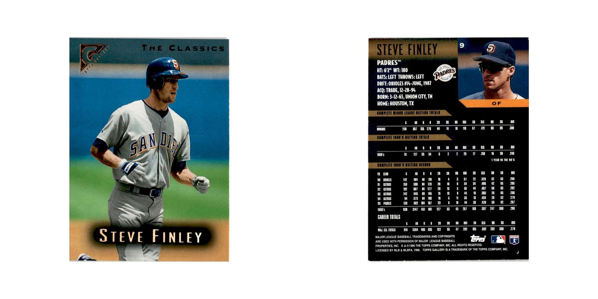 Steve Finley 1996 Topps Gallery #9 San Diego Padres Baseball Card NM