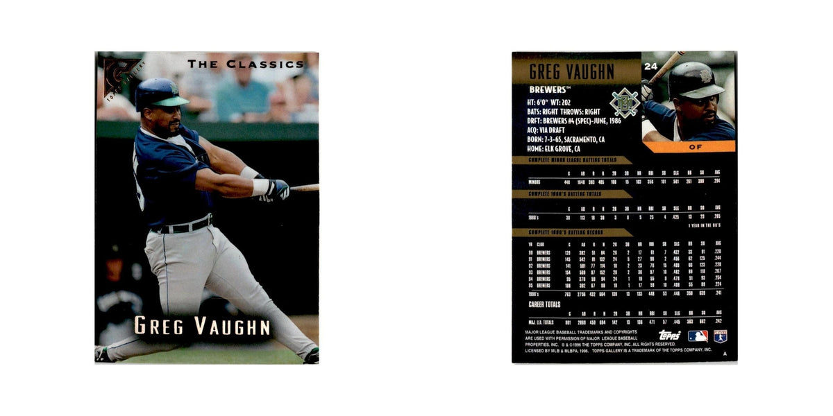 Greg Vaughn 1996 Topps Gallery #24 Milwaukee Brewers Baseball Card NM
