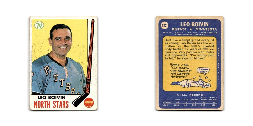 1969 Topps Leo Boivin Minnesota North Stars #122