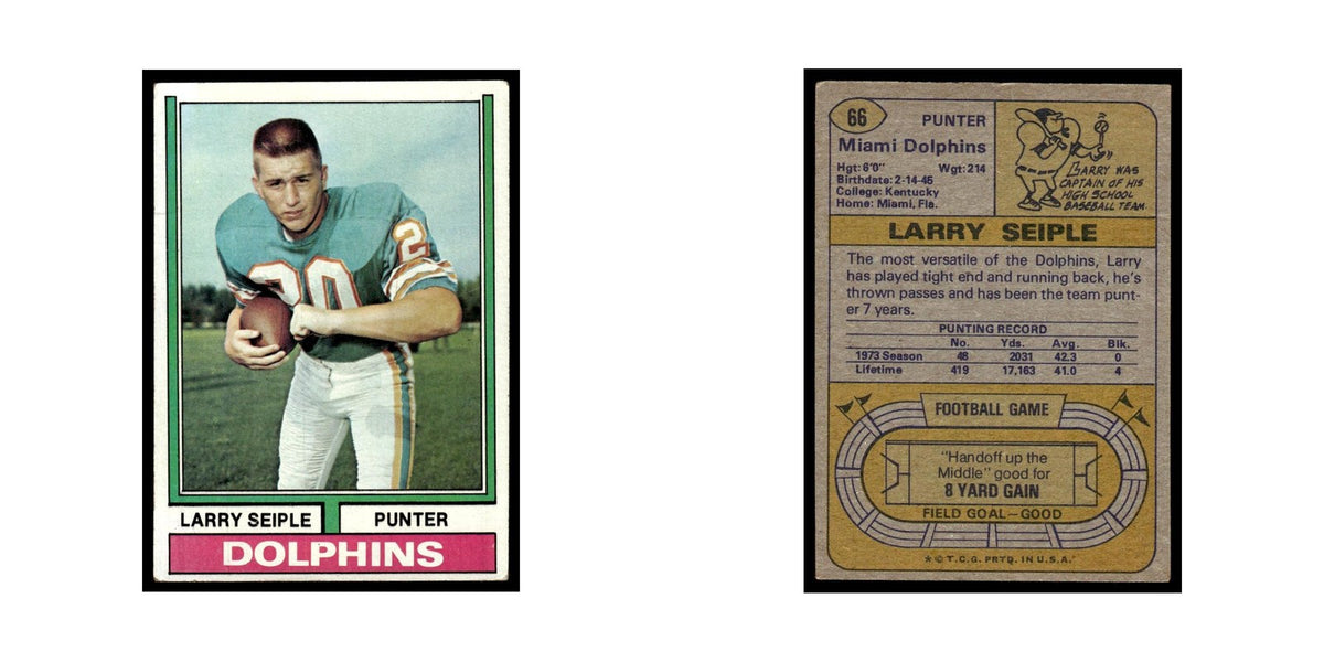 1974 Topps (Damaged) Larry Seiple Dolphins #66