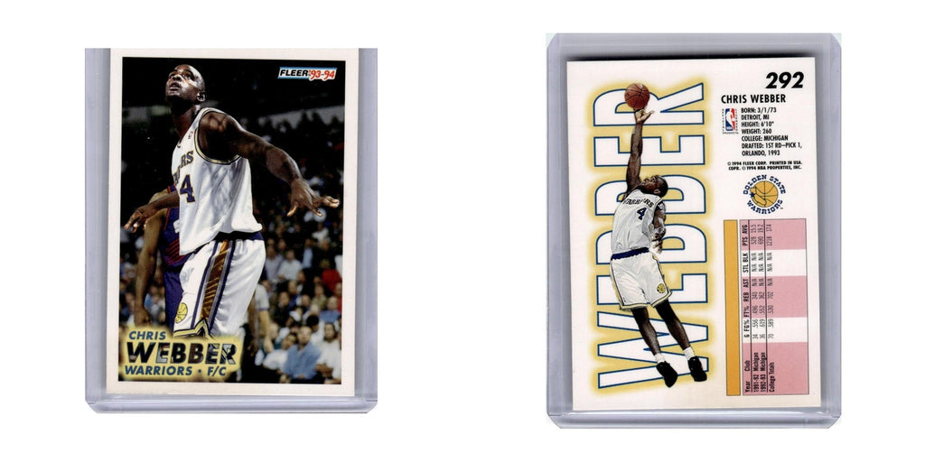 1993 Fleer Chris Webber Golden State Warriors #292