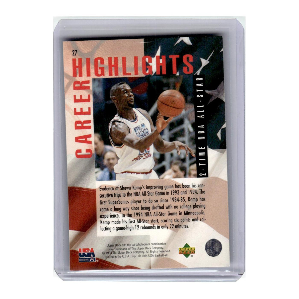 1994 Upper Deck USA Shawn Kemp #27