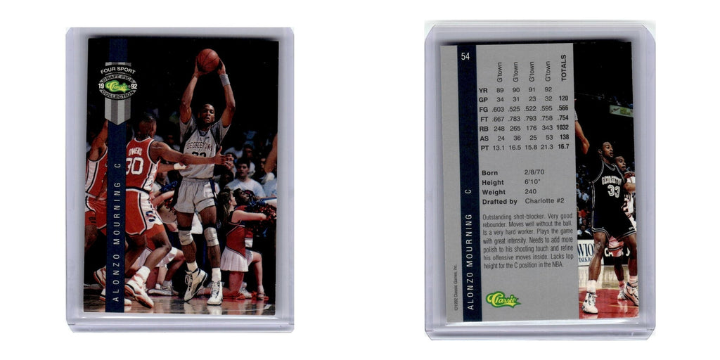 1992 Classic Draft Alonzo Mourning #54