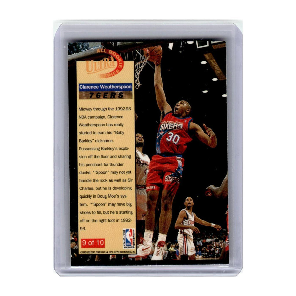 1992 Fleer Ultra Clarence Weatherspoon RC 76ers #9