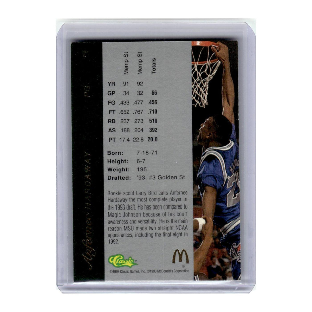 1993 Classic Anfernee Hardaway #21