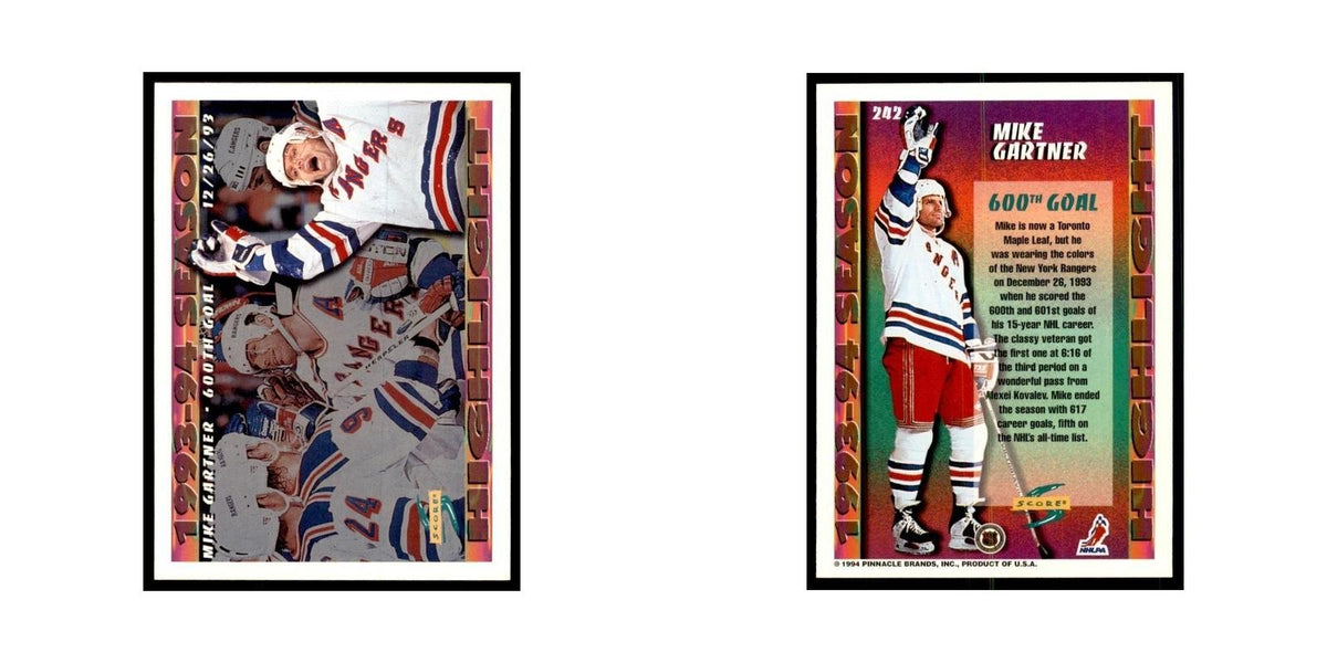 Mike Gartner 1994 Score #242 Hockey Cards Hockey Card NM