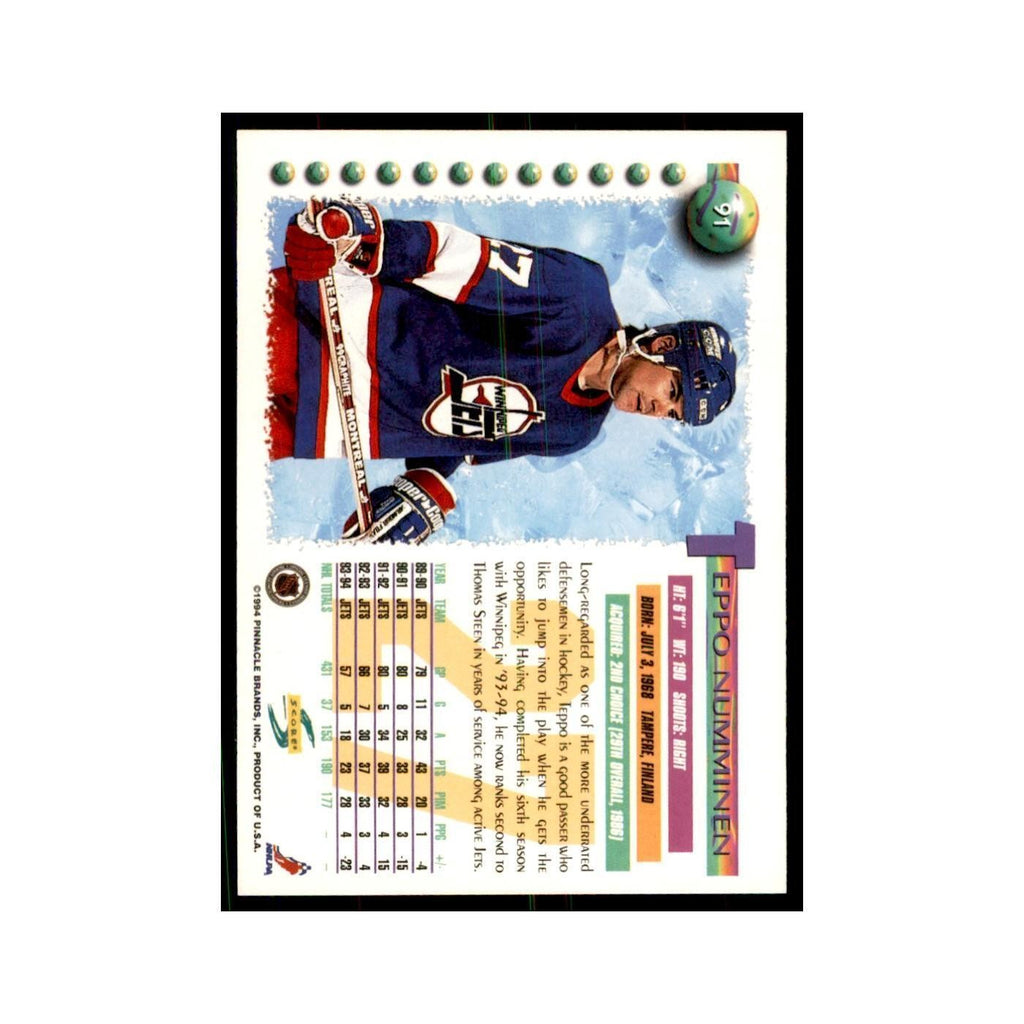 Teppo Numminen 1994 Score #91 Hockey Cards Hockey Card NM