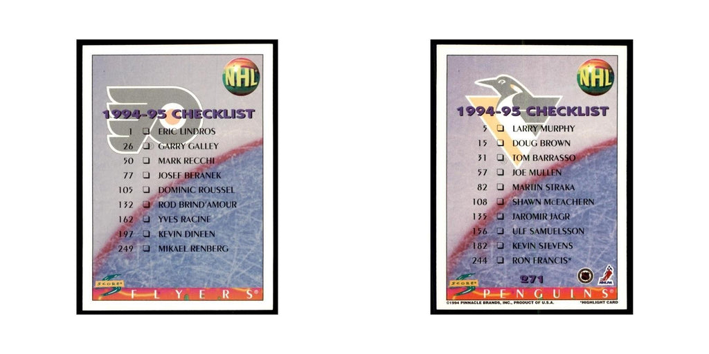 Checklist 1994 Score #271 Hockey Cards Hockey Card NM