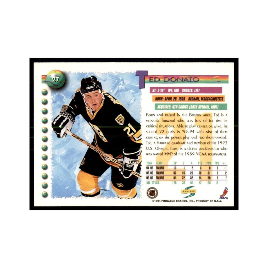 Ted Donato 1994 Score #27 Hockey Cards Hockey Card NM