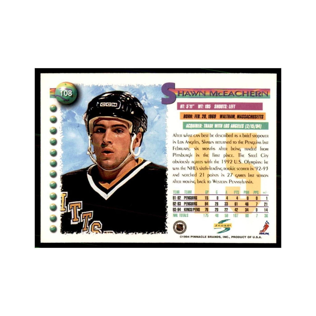 Shawn McEachern 1994 Score #108 Hockey Cards Hockey Card NM