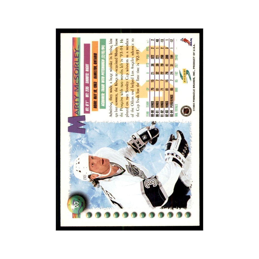 Marty McSorley 1994 Score #20 Hockey Cards Hockey Card NM