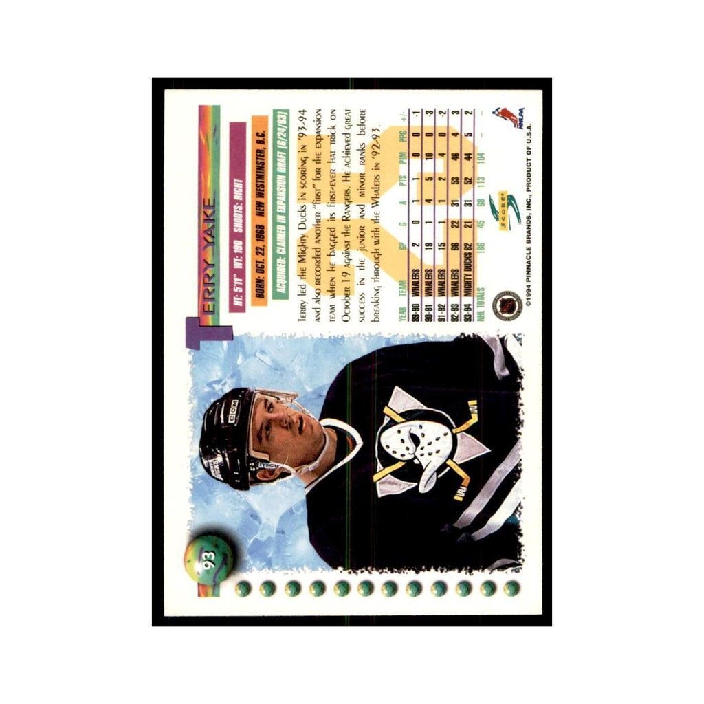 Terry Yake 1994 Score #93 Hockey Cards Hockey Card NM