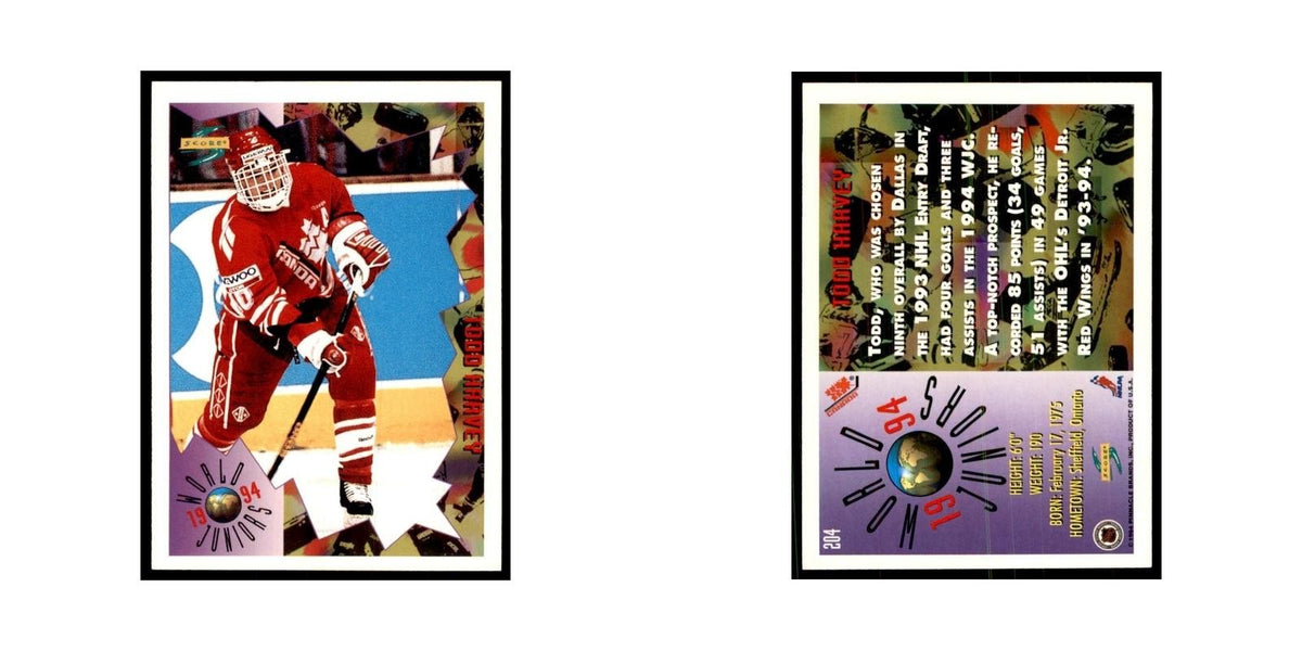 Todd Harvey 1994 Score #204 Hockey Cards Hockey Card NM