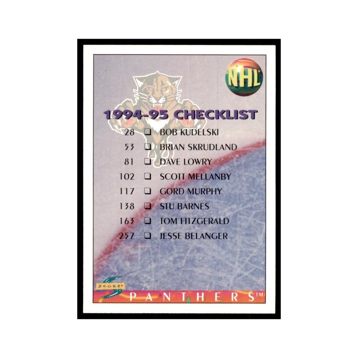 Checklist 1994 Score #267 Hockey Cards Hockey Card NM