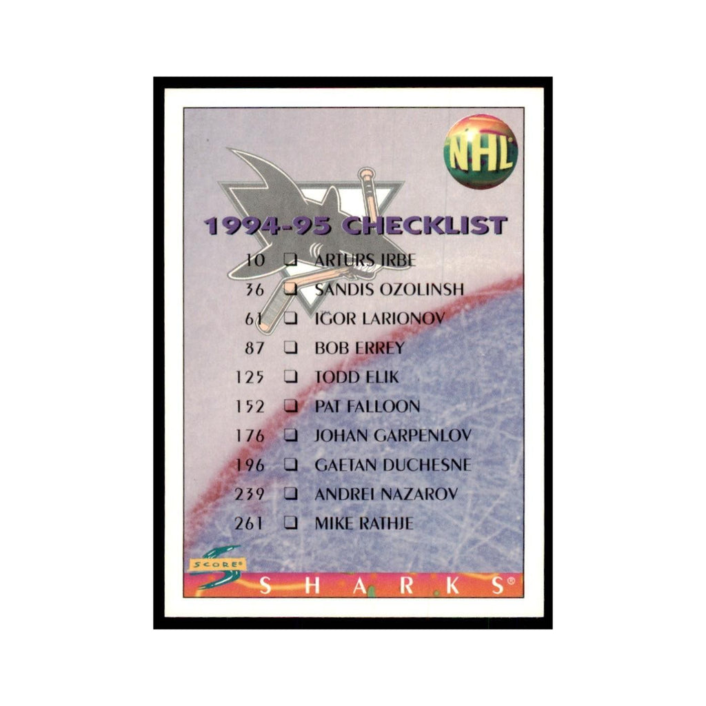 Checklist 1994 Score #273 Hockey Cards Hockey Card NM