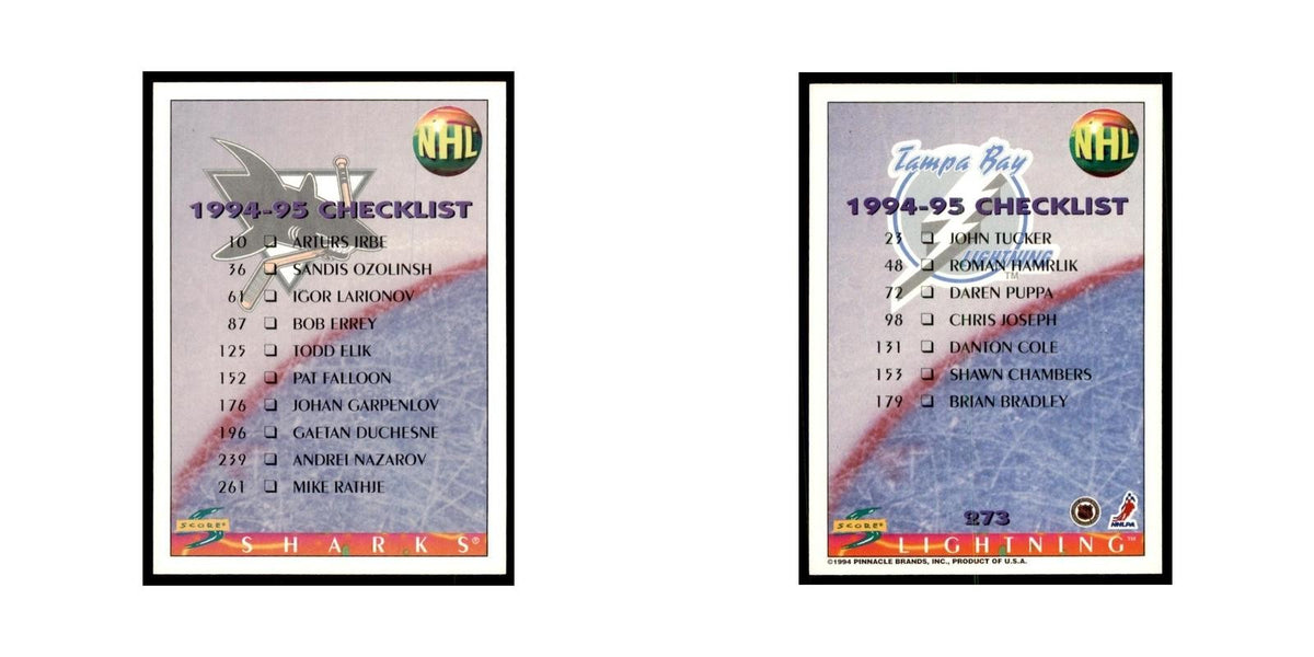 Checklist 1994 Score #273 Hockey Cards Hockey Card NM